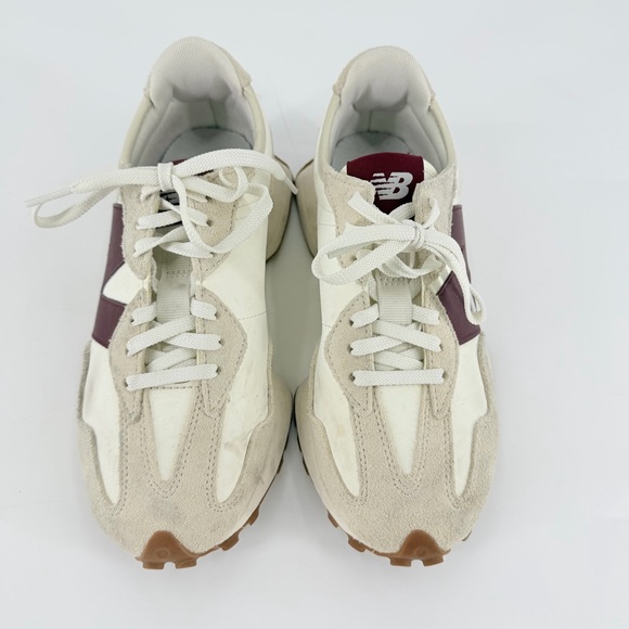 New Balance Women's 327 Lifestyle Low Top Sneakers Size 7 No Box Maroon Cream - Picture 3 of 10